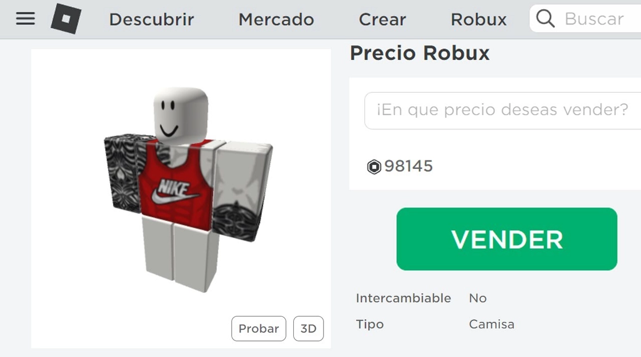 Ganar Robux vendiendo ropa